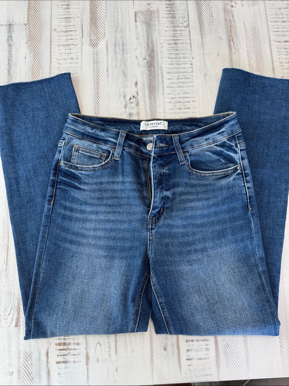 Lovervet by Vervet Women's Blue Straight-Leg Jeans